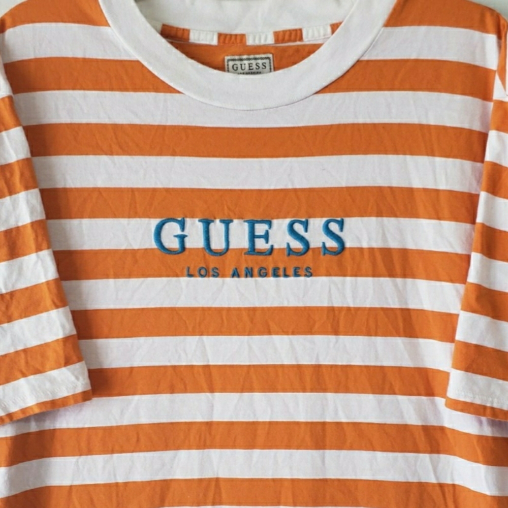 Guess Los Angeles Size Large Striped Shirt